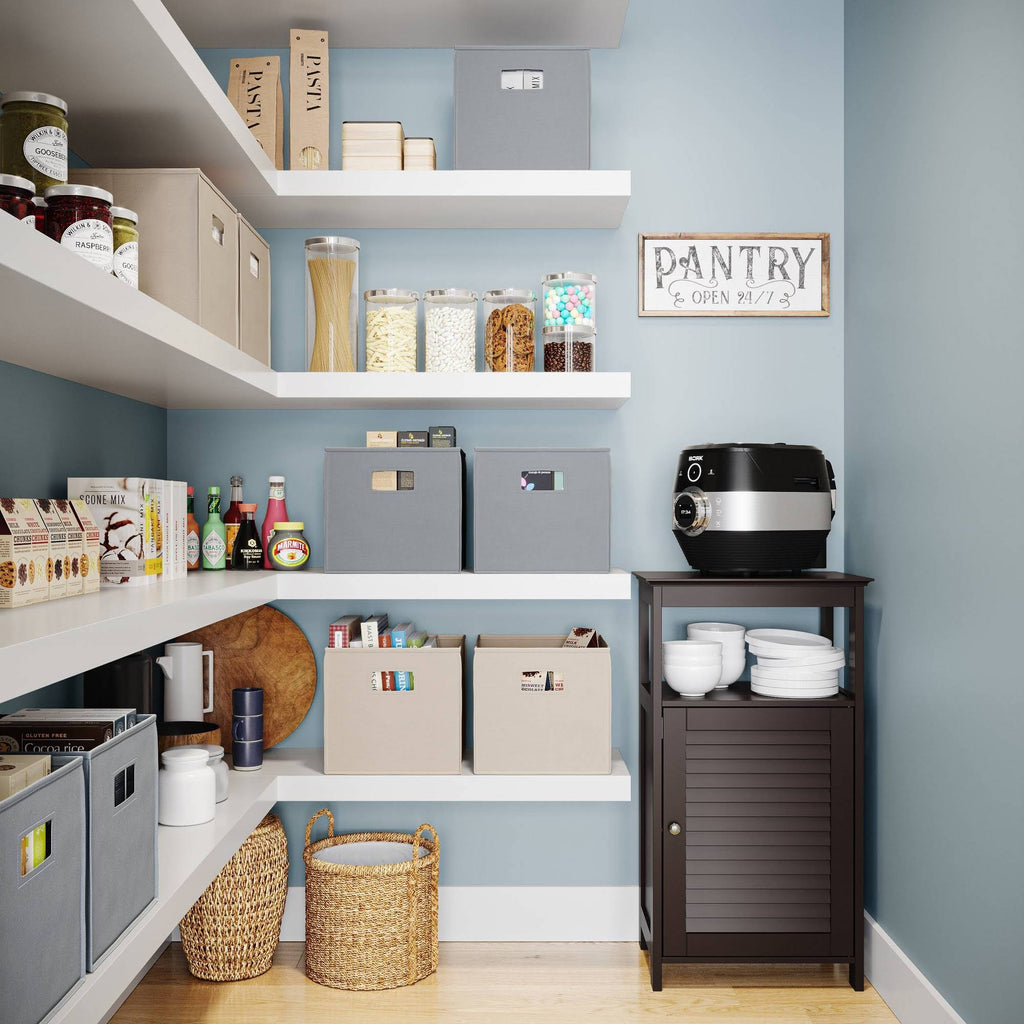 Free Standing Cabinet with Shutter Door Espresso Brown R971718