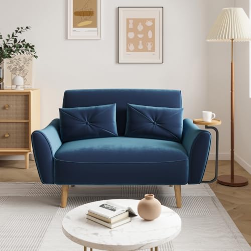Blue Velvet Loveseat Sofa N128