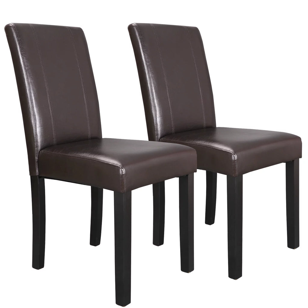 2 Pack Brown Leather Dining Chair U623