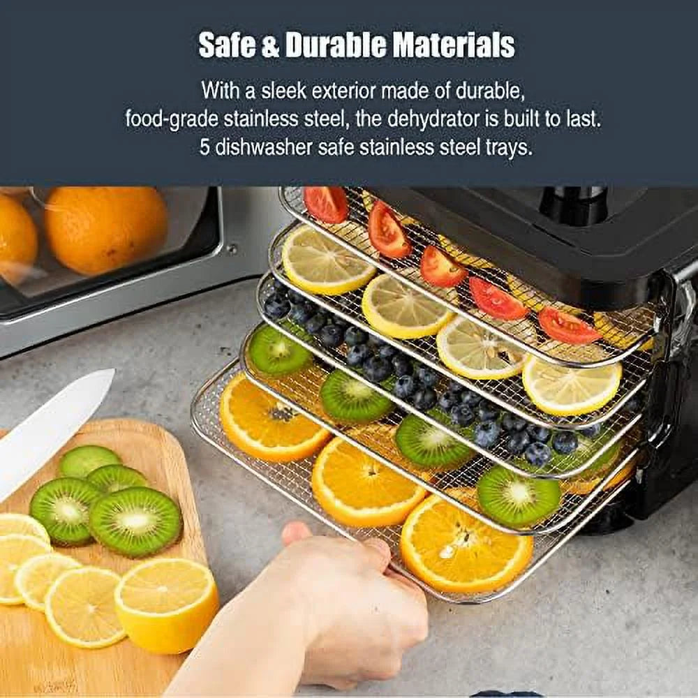Electric Countertop Food Dehydrator with 4 Stainless Steel Trays D662516