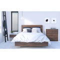 4 Piece Full Size White and Walnut Bedroom Set N702