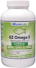 Omega-3 Fish Oil Supplement 2000 mg 180 Softgels P42939
