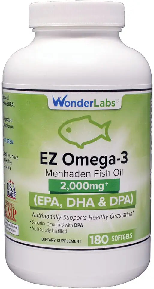 Omega-3 Fish Oil Supplement 2000 mg 180 Softgels P42939