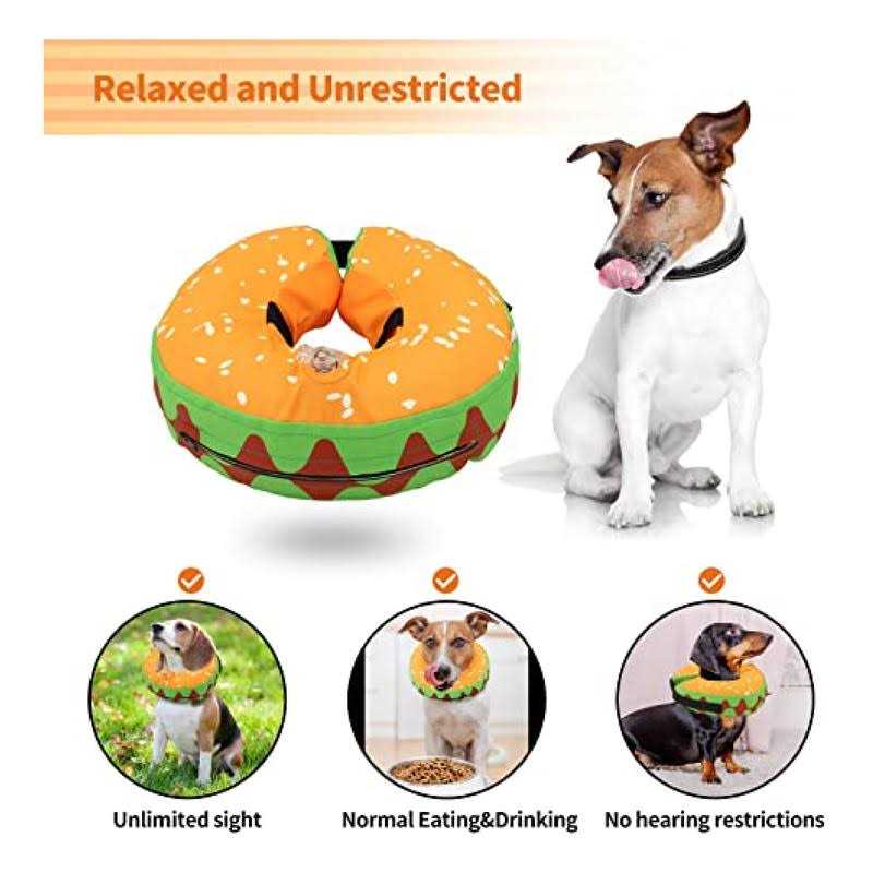 Inflatable Dog Collar Adjustable Blow up Donut E-Collars R769