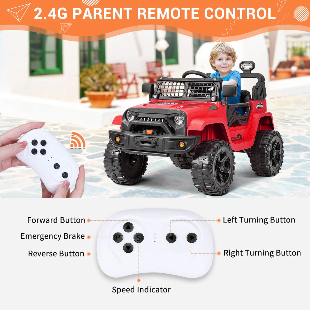 12V Electric Ride on Toy Car with Remote Control U56084