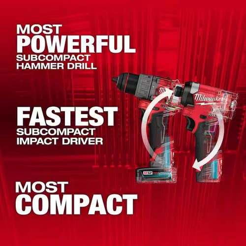 12-Volt Li-Ion Brushless Cordless Hammer Drill and Impact Driver Combo Kit (2-Tool) with Right Angle Drill R734