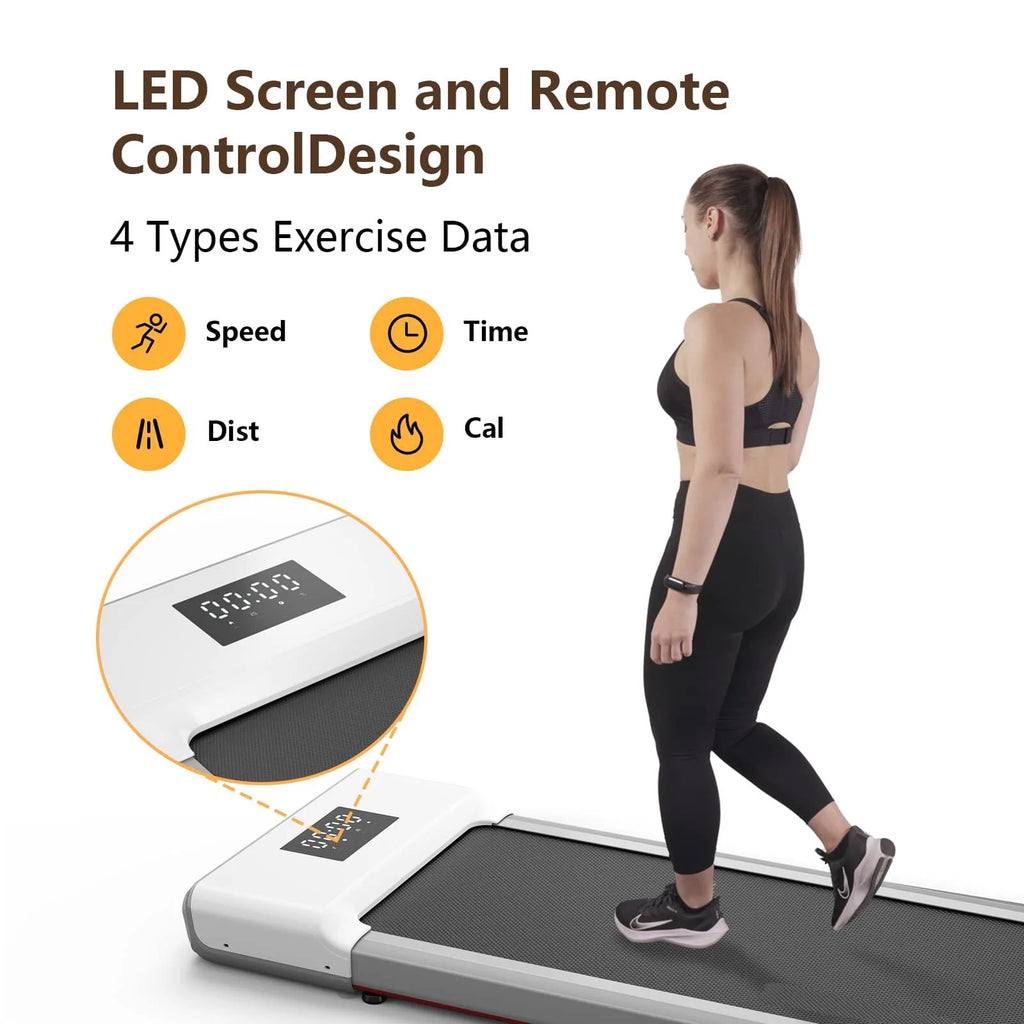 300lb 2.5HP Under Desk Treadmill with LED Display J3795