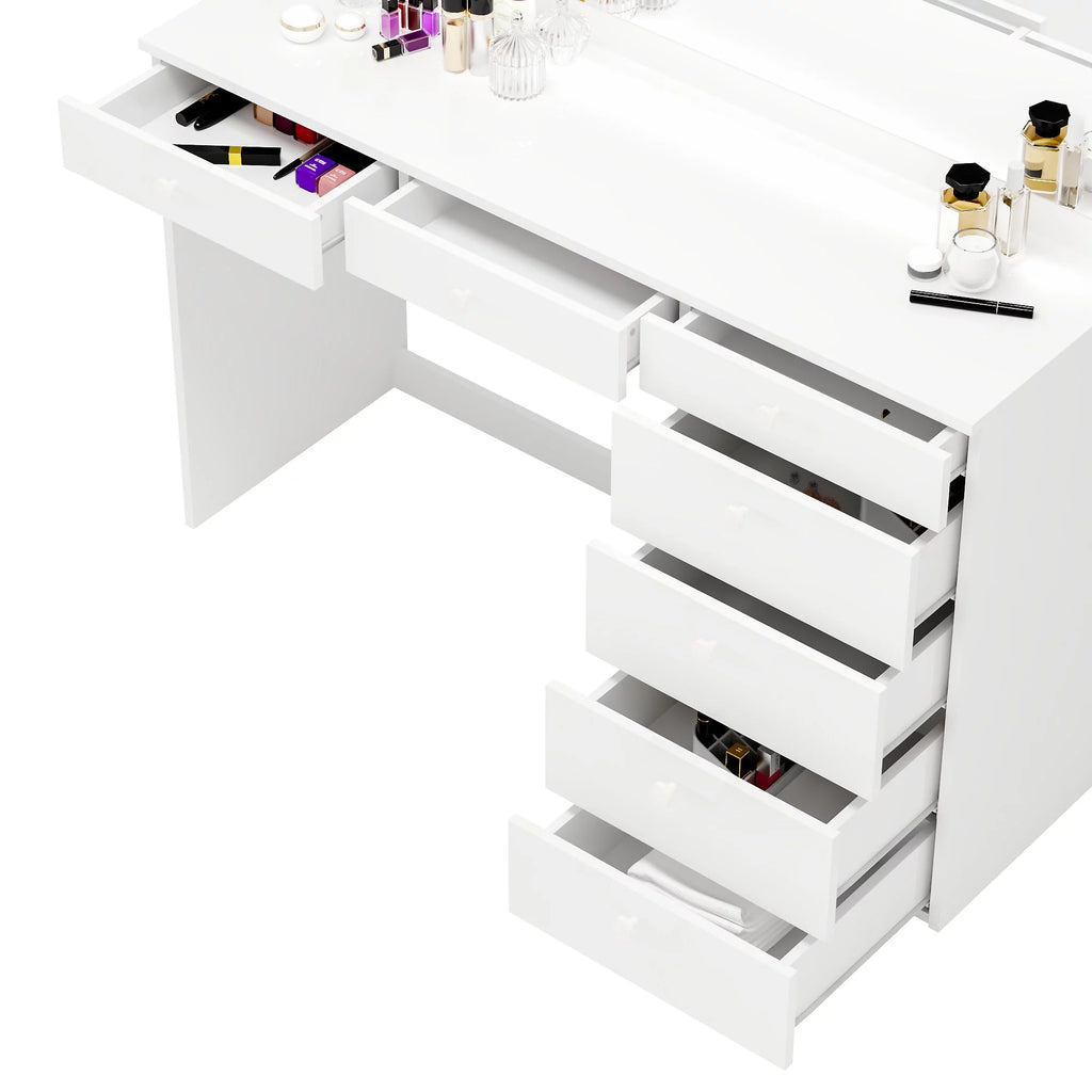 White Painted Vanity Table with LED Lights T835