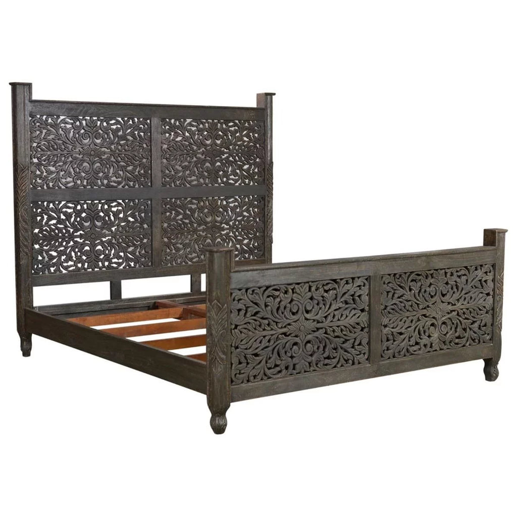 Hand Carved Solid Wooden Bed Frame G496252