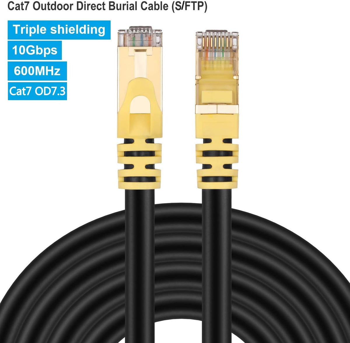 Cat 7 400ft Outdoor Ethernet Cable 26AWG 10Gbps 600Mhz H80035