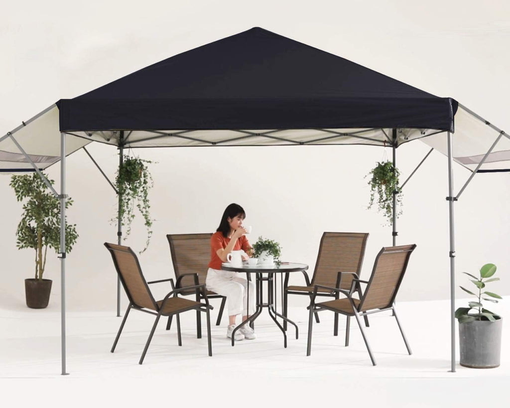 10x10 Pop-up Canopy Tent with Double Awnings Dark Gray K6400