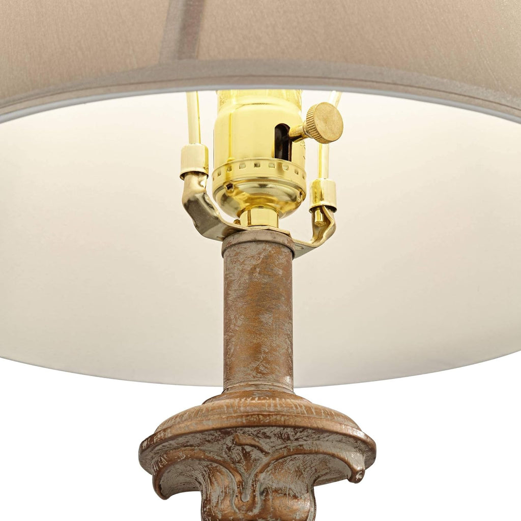 Set of 2 White Washed Table Lamps with Dimmers S11944