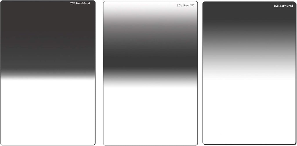 100mm x 150mm Grad ND Set of 3 Filters Hard Soft ND8 Neutral Density 3 Stop Optical Glass B3774