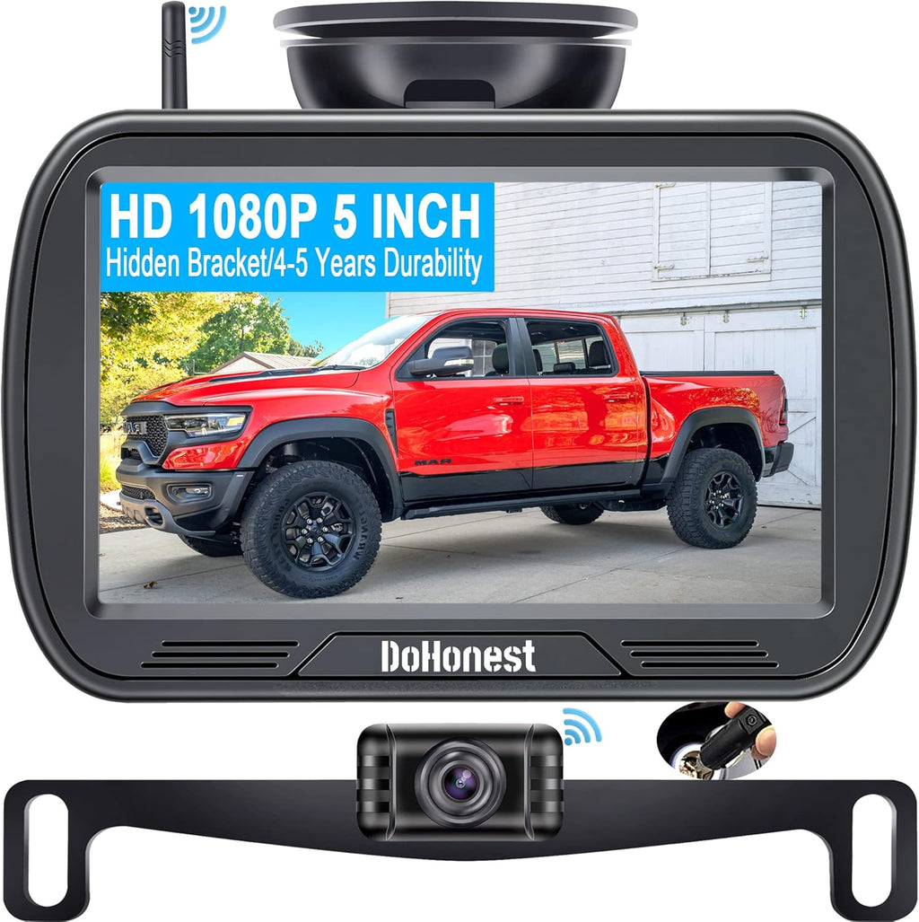Wireless Backup Camera with 5'' Monitor HD 1080P U192