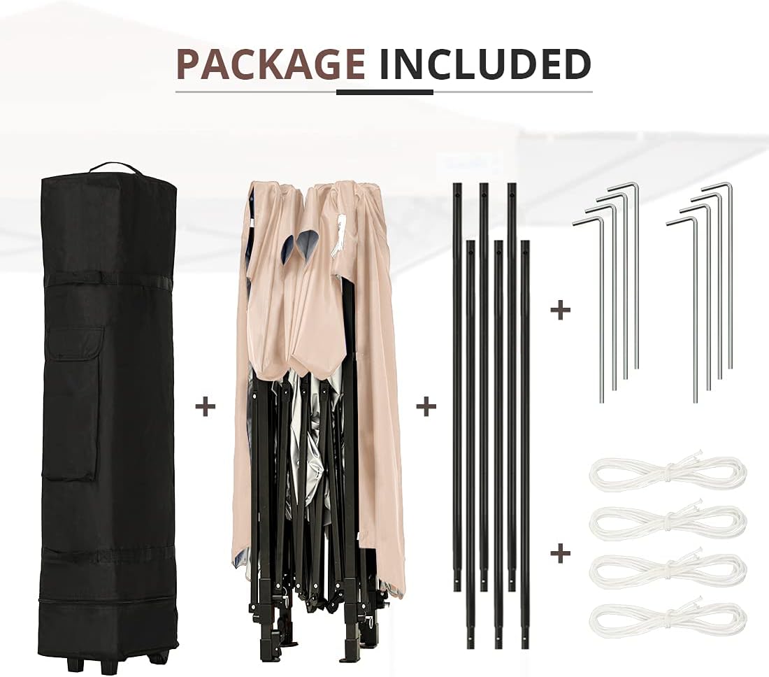 10x15.7 ft Pop up Canopy Tent with Wheeled Bag L163