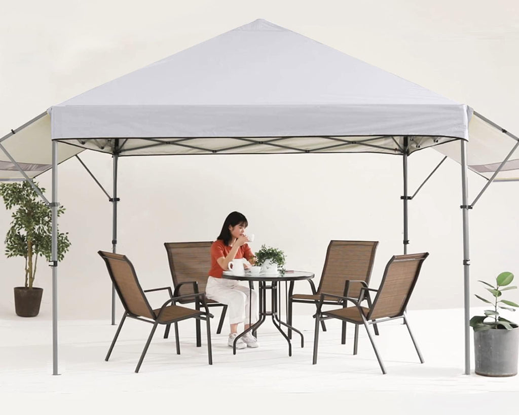 10x10 Pop-up Canopy Tent with Double Awnings Dark Gray K6400
