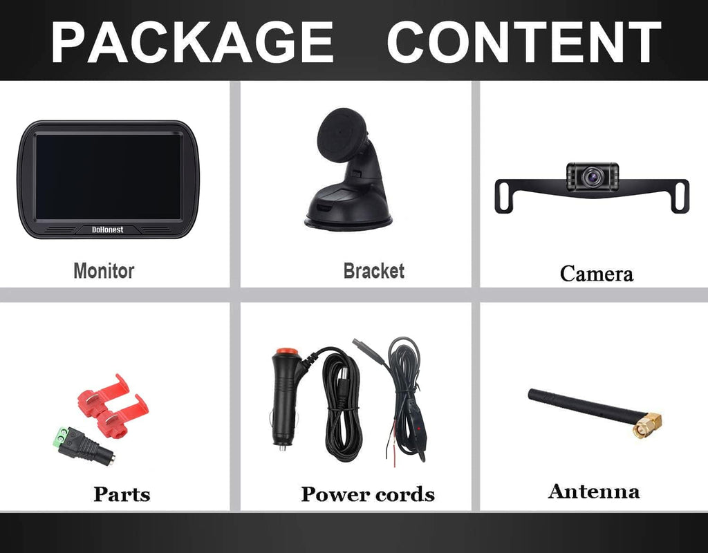 Wireless Backup Camera with 5'' Monitor HD 1080P U192