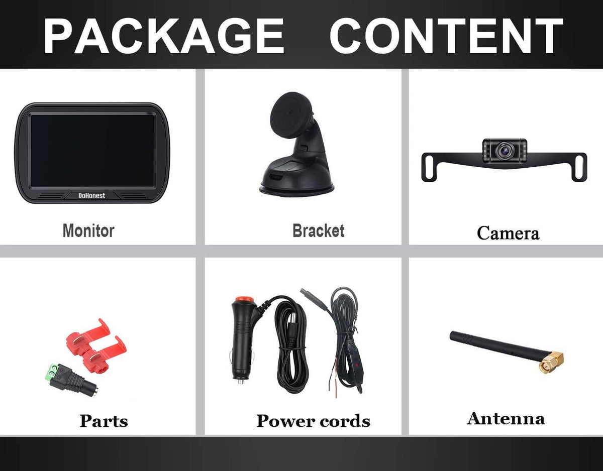 Wireless Backup Camera with 5'' Monitor HD 1080P U192