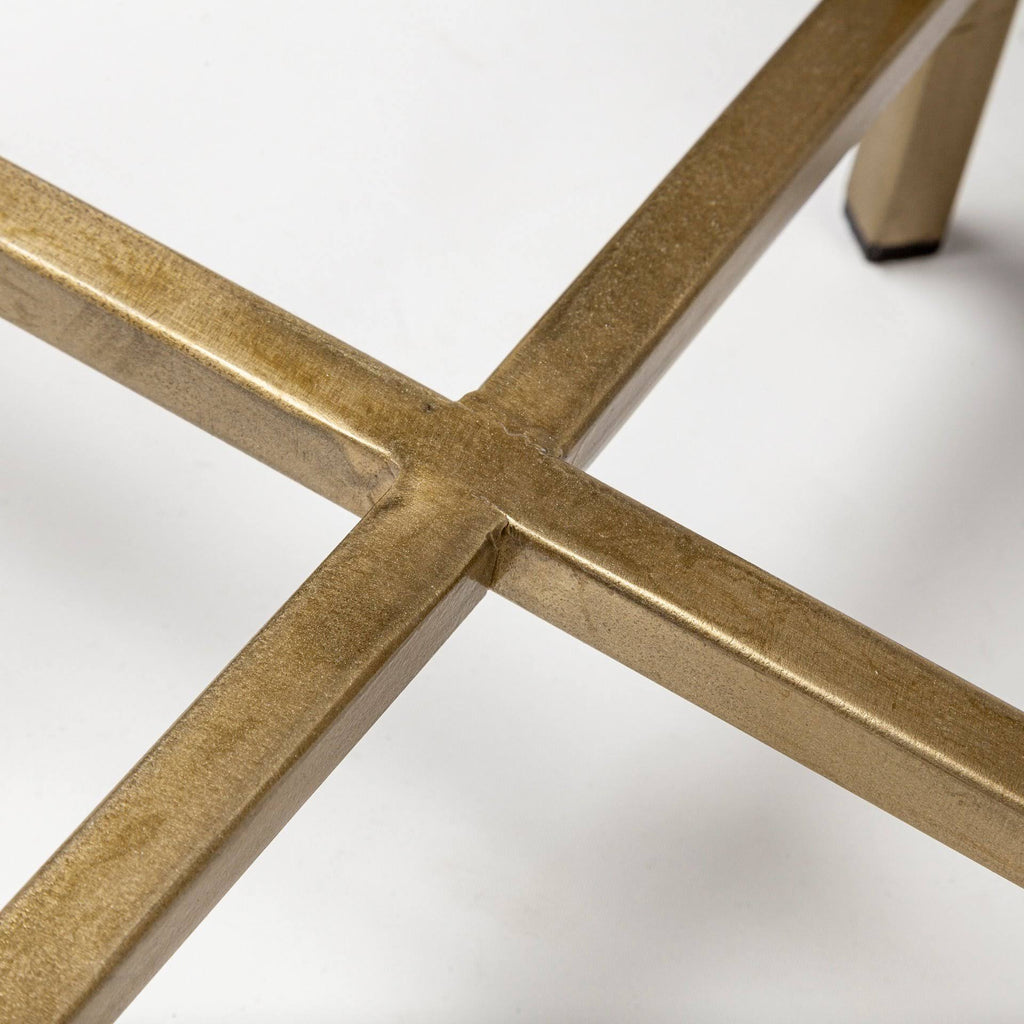 Set of Two White Marble and Iron Hexagonal End/Side Tables Q7623