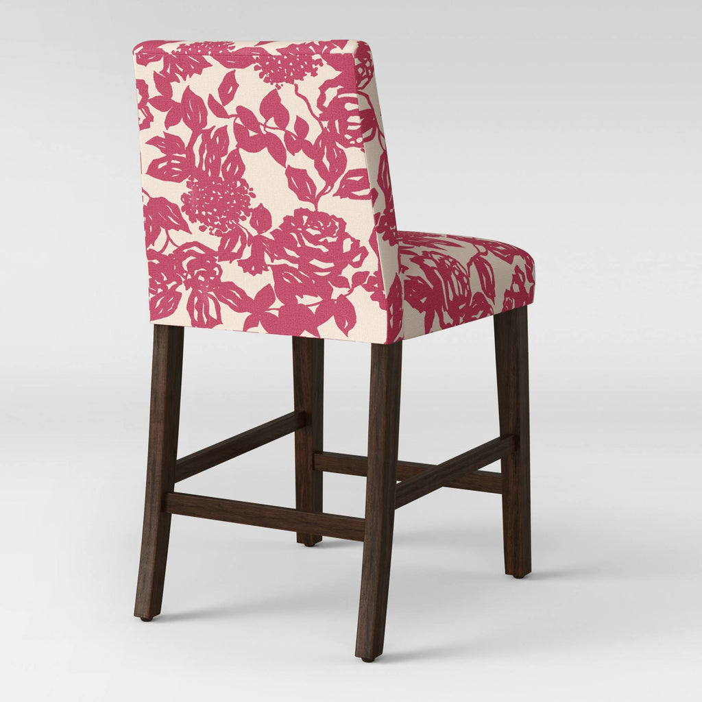 Abstract Raspberry Rose Counter Height Barstool O316