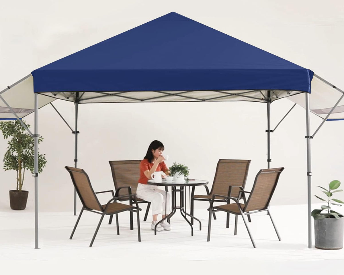 10x10 Pop-up Canopy Tent with Double Awnings Dark Gray K6400