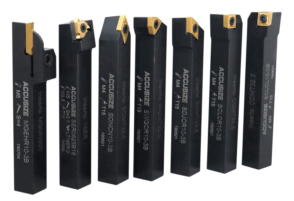 5/8'' Shank 7 Pc Indexable Carbide Turning Tool Set I267