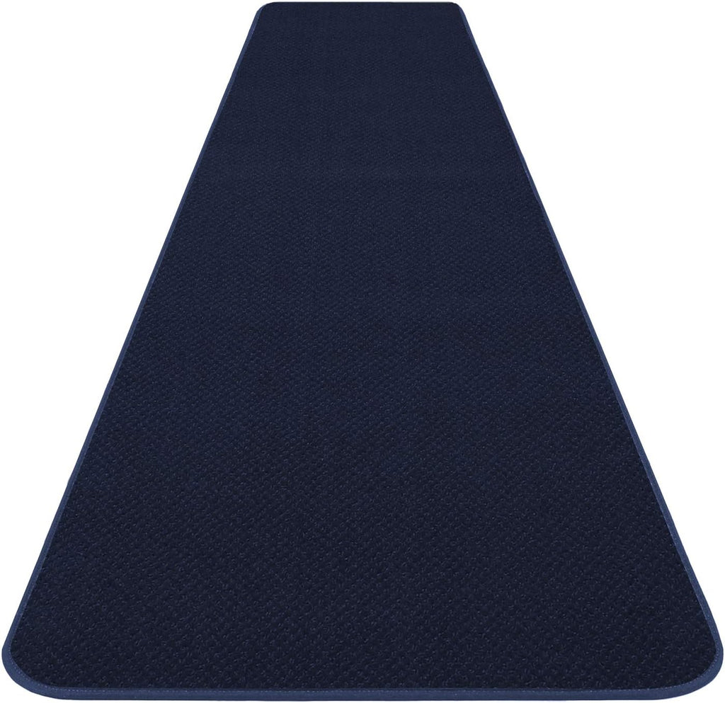 Skid-Resistant Carpet Runner Navy Blue 12 Feet x 27 Inches R636866