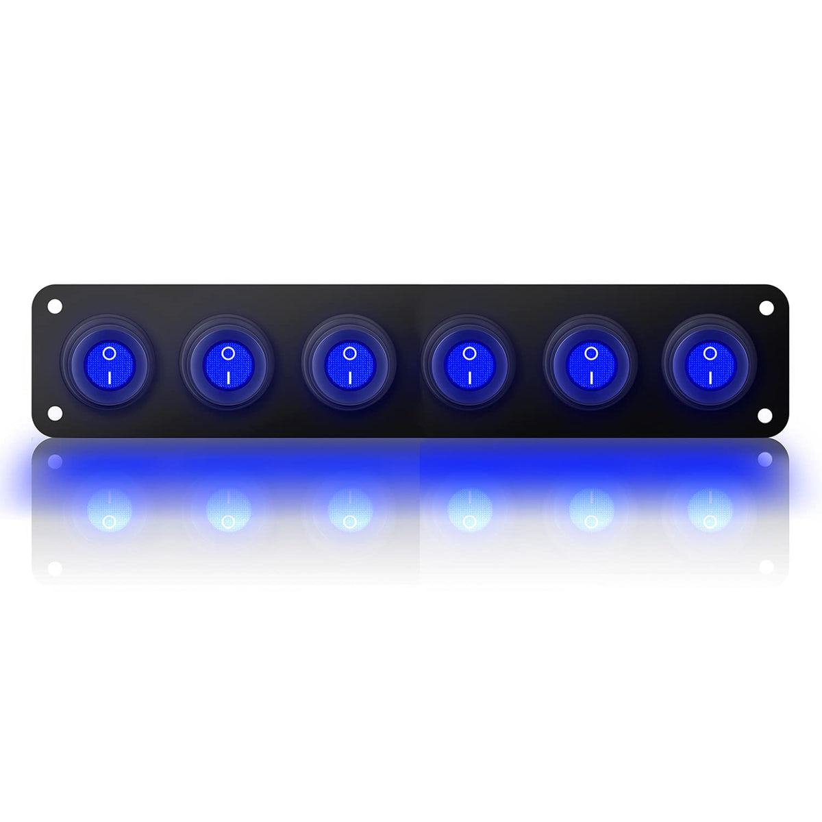 12V 20 Amp 6 Gang Toggle Rocker Switch Panel LED Waterproof I1897