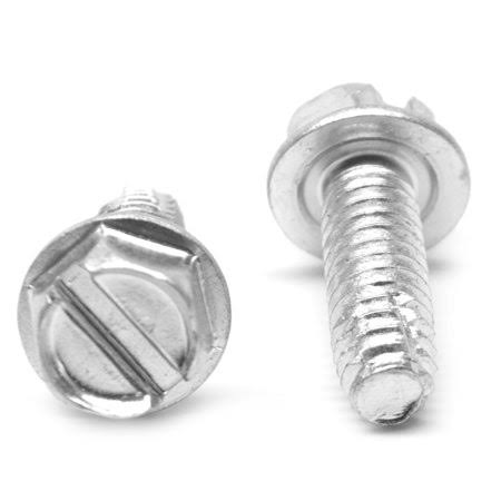 3/8 inch-16 x 3/4 inch Coarse Thread Cutting Screw Slotted Hex Washer Head Zinc Plated D12202