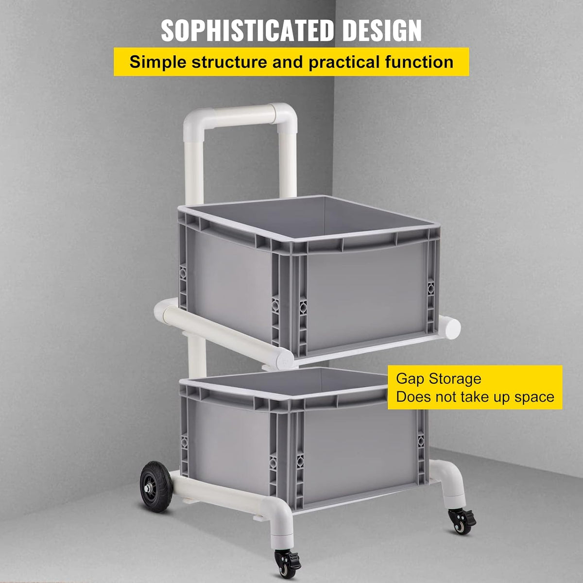 White 4 Wheels PVC Plastic Recycling Cart D906