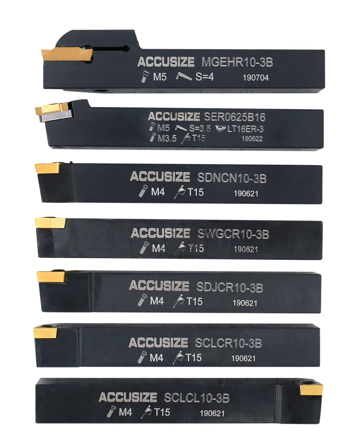 5/8'' Shank 7 Pc Indexable Carbide Turning Tool Set I267