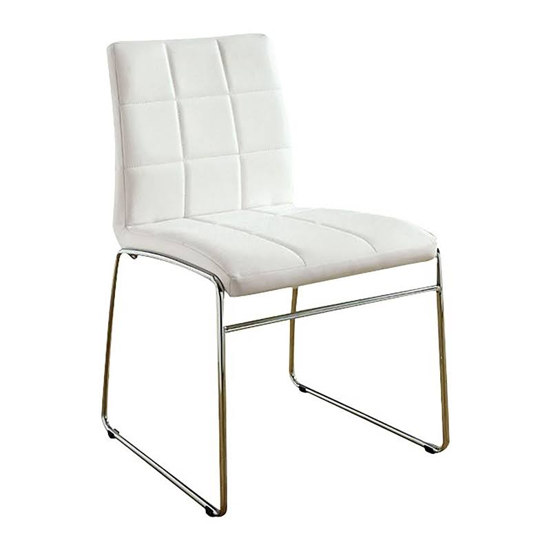 White Upholstered Dining Chair Set of 2 U367390