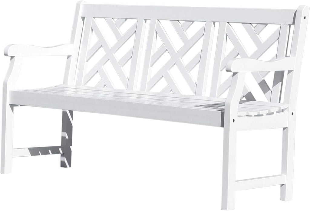 White Acacia Wooden Bench A22079