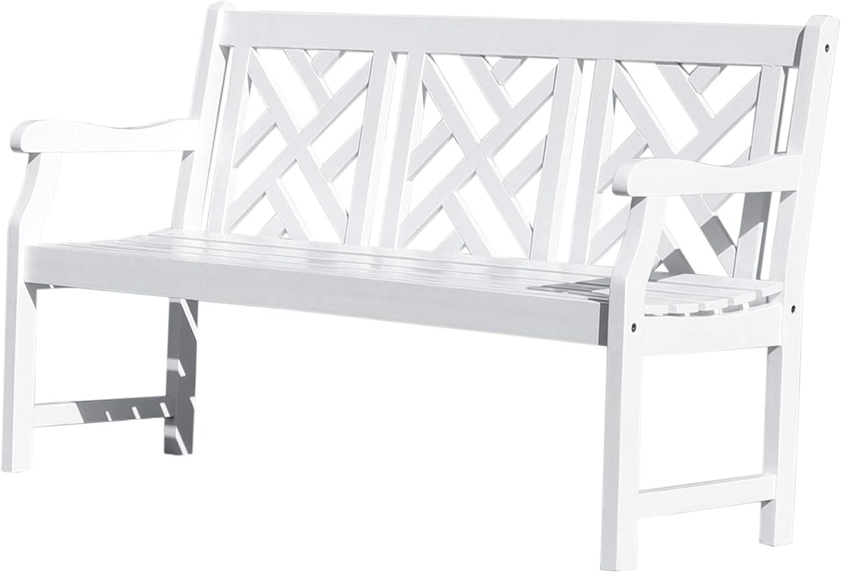 White Acacia Wooden Bench A22079