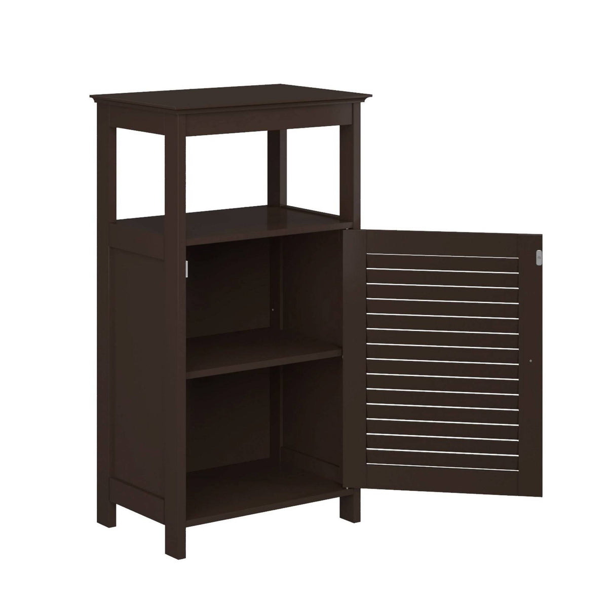 Free Standing Cabinet with Shutter Door Espresso Brown R971718