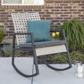 Light Brown and Grey Cane Weave Rocking Chair L824