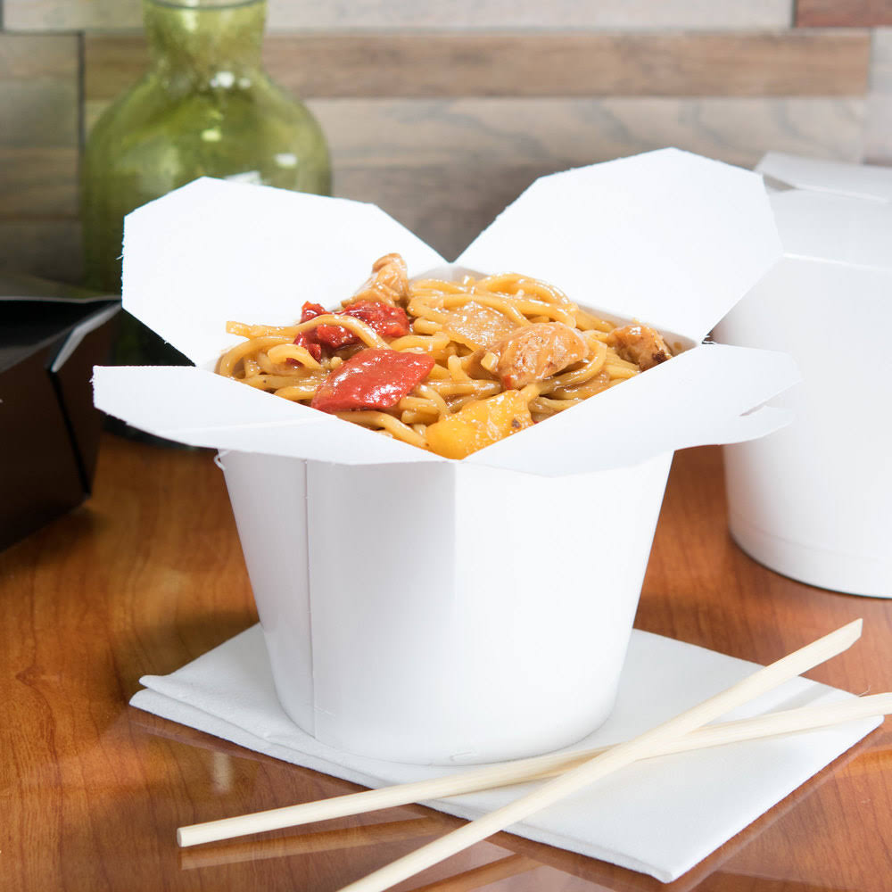 White 26 oz Microwavable Paper Take-Out Container 500/Case P498