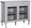 Retro Kitchen Sideboard Buffet Cabinet with Glass Doors and Drawers P3369