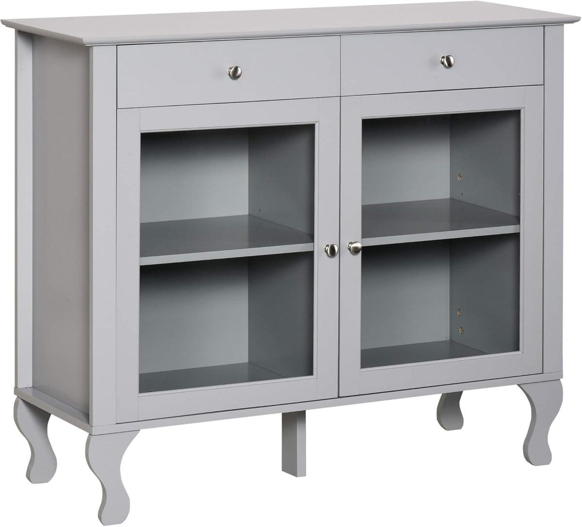 Retro Kitchen Sideboard Buffet Cabinet with Glass Doors and Drawers P3369