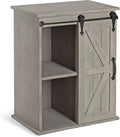 Wooden Freestanding Storage Cabinet Accent Table with Sliding Barn Door P349659
