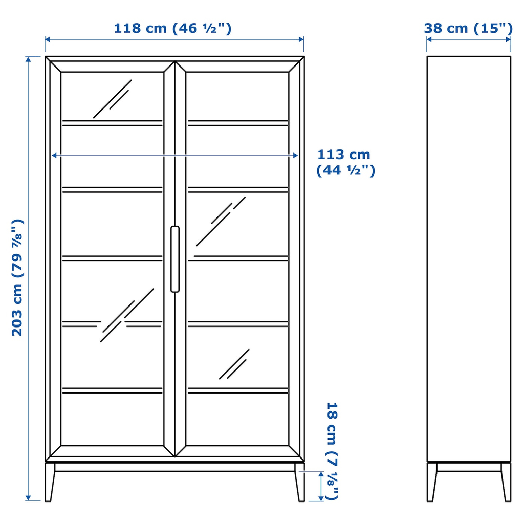 Brown Glass-Door Cabinet H569692