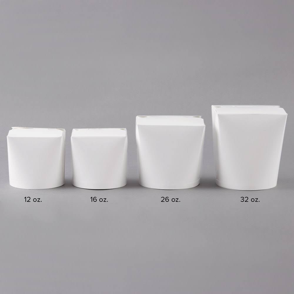 White 26 oz Microwavable Paper Take-Out Container 500/Case P498
