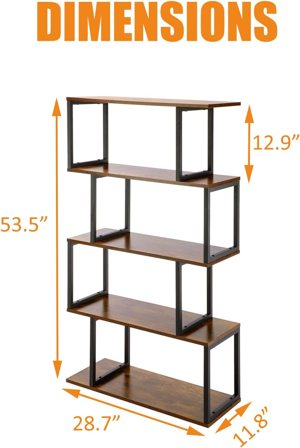 4-Tier S-Shaped Bookshelf E50124