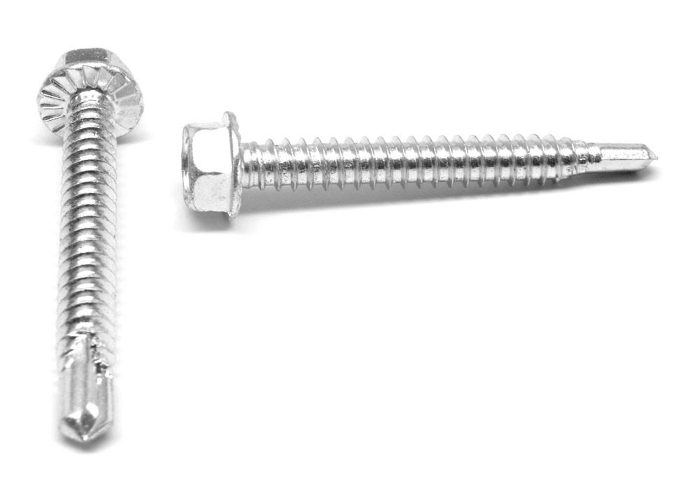 5/16-12 x 1 1/2 Self Drilling Screw Hex Washer Head Zinc Plated 600 Pk I361