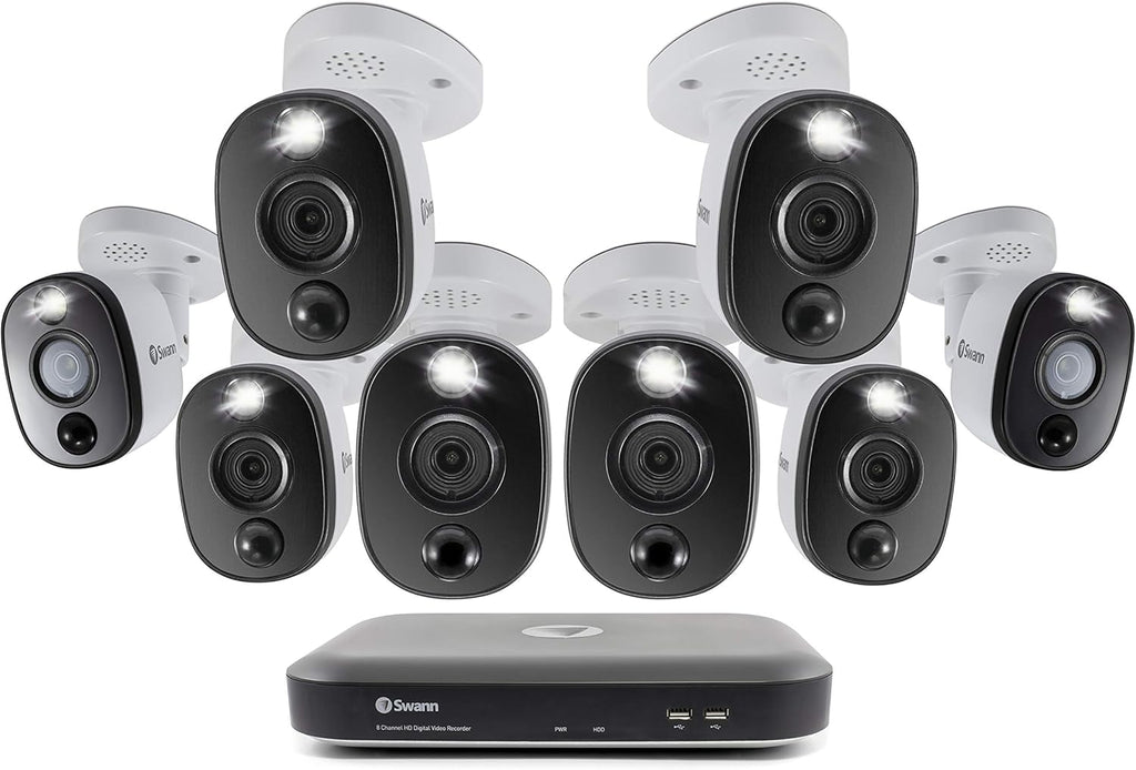 8 Channel 8 Bullet Cams 4K Ultra HD DVR Indoor/Outdoor Wired CCTV B697690