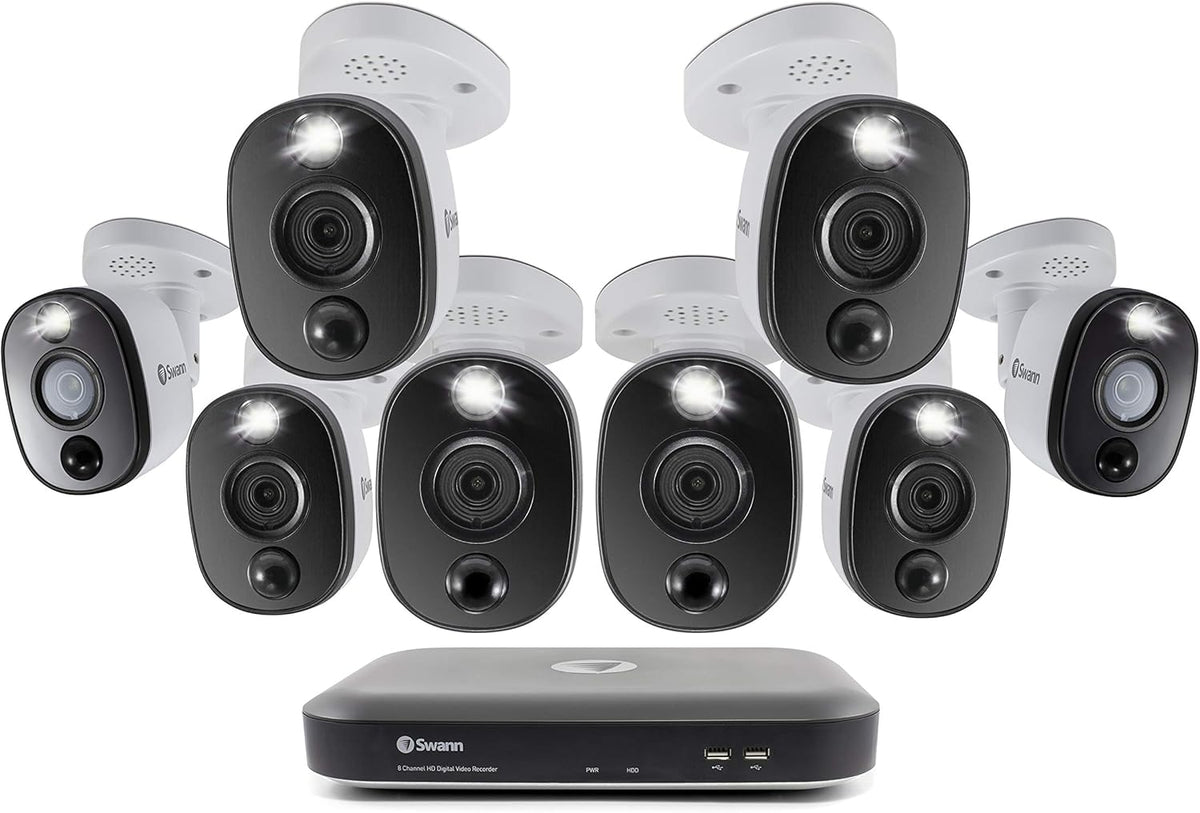 8 Channel 8 Bullet Cams 4K Ultra HD DVR Indoor/Outdoor Wired CCTV B697690