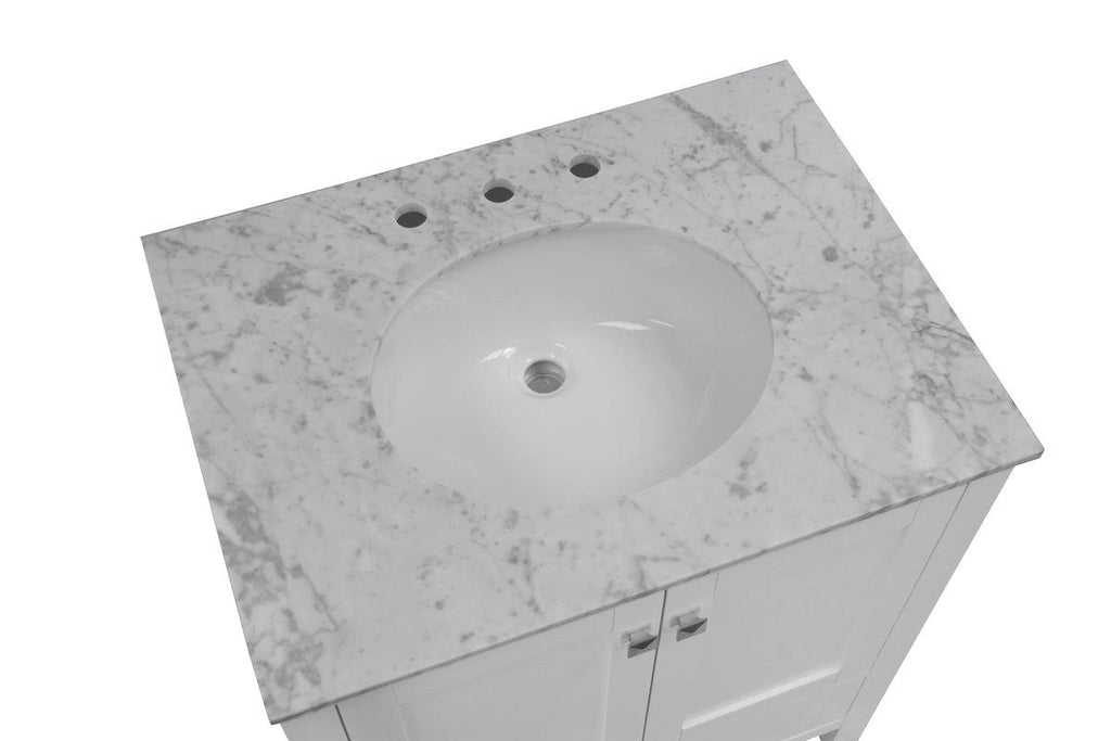 Royal Blue 30-Inch Bathroom Vanity with Marble Top A408737
