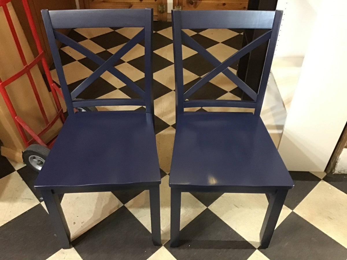 Set of 2 Dark Blue Dining Chair P4730