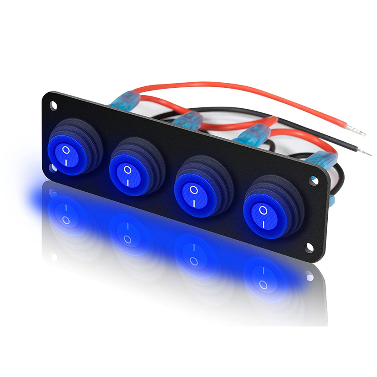 12V 20 Amp 6 Gang Toggle Rocker Switch Panel LED Waterproof I1897