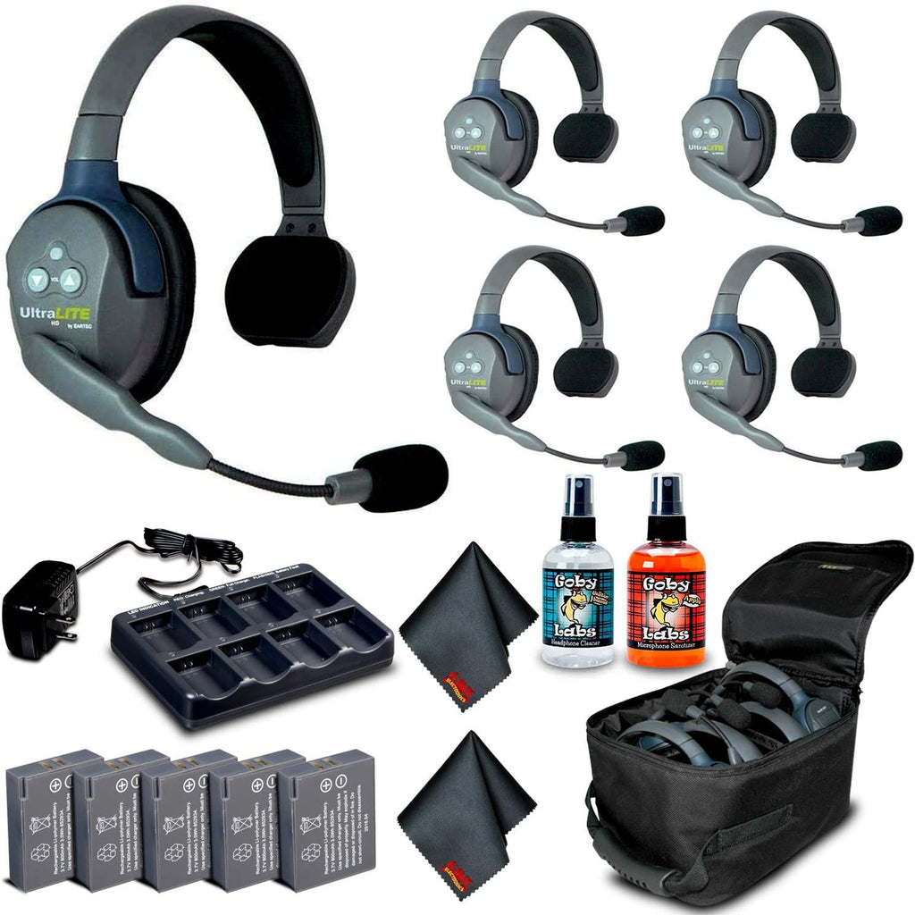5-Person Full-Duplex Wireless Headset with Cleaning Kit J148657